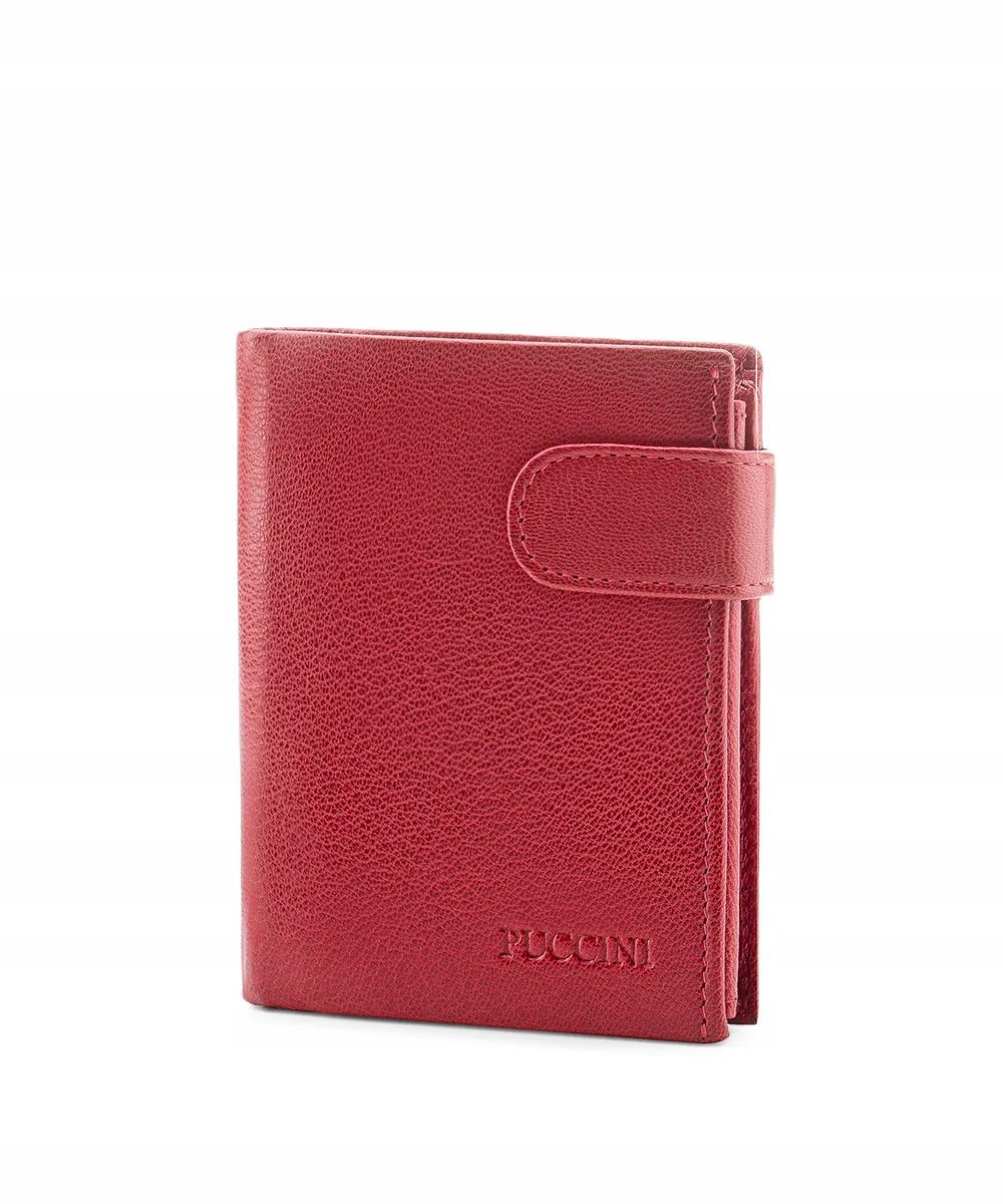 Portfel Męski Skórzany Skóra Naturalna Rfid Karty Puccini Czerwony Co2305-3