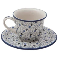 Filiżanki - FILIŻANKA do herbaty kawy 150 ml ze spodkiem - Ceramika Artystyczna Bolesławiec - miniaturka - grafika 1