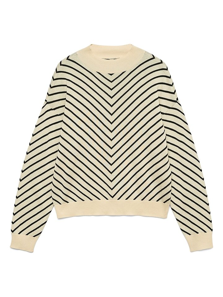 Vero Moda Sweter w kolorze beżowo-czarnym