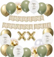 Balony i akcesoria - BALONY BOHO zestaw na URODZINY baner IMIĘ - miniaturka - grafika 1