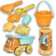 Zabawki do piasku - Zestaw Plażowy Dla Dzieci 9 Elementów Młynek I Samochód Do Zabawy W Piasku! - miniaturka - grafika 1