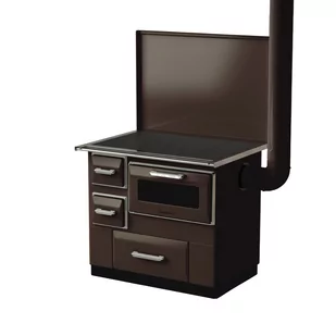 Kuchnia na drewno Luna 7 kW brązowa prawa Ferretti 5903313945158 - Kuchnie węglowe - miniaturka - grafika 1