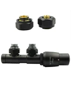 Zawory i kraniki - Zawór termostatyczny 50mm TWINS czarny strukturalny prawy Pex - miniaturka - grafika 1