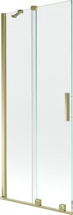 Mexen Velar parawan nawannowy 2-skrzydłowy przesuwny 85 x 150 cm, transparent, złoty - 896-085-000-01-50 - Parawany nawannowe - miniaturka - grafika 1