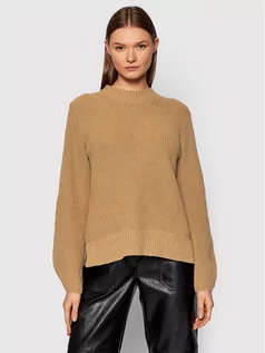 Swetry damskie - Selected Sweter Leslie 16080815 Brązowy Regular Fit - grafika 1
