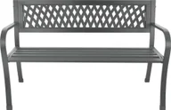 Ławki ogrodowe - Bauerkraft Ażurowa ławka ogrodowa z oparciem parkowa na taras balkon metalowa konstrukcja grafitowa - miniaturka - grafika 1