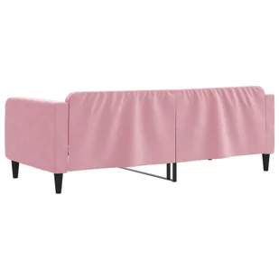Sofa z funkcją spania, różowa, 100x200 cm, obita aksamitem Lumarko! - Łóżka - miniaturka - grafika 6