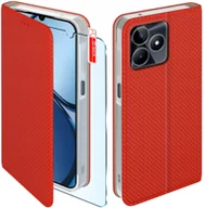 Etui i futerały do telefonów - Etui z klapką do Realme C53 C51|NOTE 50 Zamykane Czerwone Futerał +Szkło - miniaturka - grafika 1
