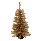 Choinki - Home Styling Collection Choinka Sztuczna Złota Ozdobna Dekoracyjna Drzewko Świąteczne Z Jutą 90 Cm - miniaturka - grafika 1