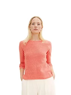 TOM TAILOR Damski sweter 1035095, 12230-gładki papaja czerwony, L - Swetry damskie - miniaturka - grafika 1