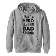 Bluzy dla dziewczynek - Marvel Bluza dziecięca Hero Dad, uniseks, sportowa bluza z kapturem, rozmiar M, Sportowa wrzosowa, m - miniaturka - grafika 1