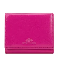 Portfele - Damski portfel z gładkiej skóry na zatrzask fuksja - miniaturka - grafika 1