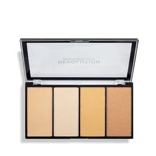 Revolution Makeup Makeup Revolution Re-Loaded Paleta Rozświetlaczy Do Twarzy Lustre Lights Warm - Bronzery i konturowanie twarzy - miniaturka - grafika 3