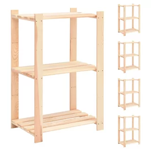 vidaXL Regały z 3 półkami, 5 szt., 60x38x90 cm, sosna, 150 kg 8719883854786 - Szafy i regały magazynowe - miniaturka - grafika 1
