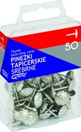 Spinacze i klipsy do papieru - Grand Pinezki tapicerskie srebrne T4 50 sztuk KW TRADE - miniaturka - grafika 1