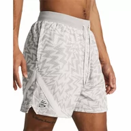 Spodnie sportowe męskie - Męskie spodenki do koszykówki Under Armour Curry Mesh Short 2 - białe - UNDER ARMOUR - miniaturka - grafika 1
