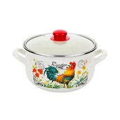 Garnki - Garnek emaliowany Pyza Kogucik z pokrywką 20 cm 4 l - miniaturka - grafika 1