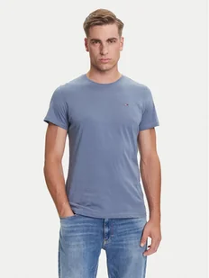 Tommy Jeans T-Shirt DM0DM04411 Niebieski Slim Fit - Koszulki męskie - miniaturka - grafika 1