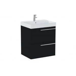 ROCA A851910532 ELLA Zestaw łazienkowy UNIK 60 cm z 2 szufladami, czarny mat - Szafki łazienkowe - miniaturka - grafika 1