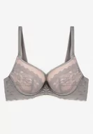 Biustonosze - Jasnoszary Biustonosz Push-Up z Koronką Alorive - miniaturka - grafika 1