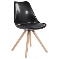 Krzesła - Beliani Krzesło do jadalni z połyskiem czarne DAKOTA 22583 - miniaturka - grafika 1