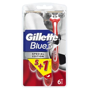 Procter & Gamble MASZYNKI JEDNOCZĘŚCIOWE BLUE3 WHITE & RED 5 SZT + 1 SZT GRATIS 362585 - Maszynki do golenia i wkłady - miniaturka - grafika 2