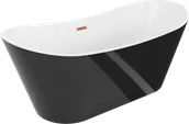 Wanny - Mexen Montana wanna wolnostojąca 180 x 90 cm, biała/czarna, przelew miedź szczotkowana - 52011809075-65 - miniaturka - grafika 1