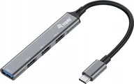 Huby USB - Equip USB Hub 4-portowy 3.1/C->1x3.0/3x2.0 o.Zasilacz Szary - miniaturka - grafika 1
