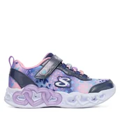 Buty dla dziewczynek - Sneakersy Skechers Infinite Heart Lights 303261L/NVMT Fioletowy - miniaturka - grafika 1