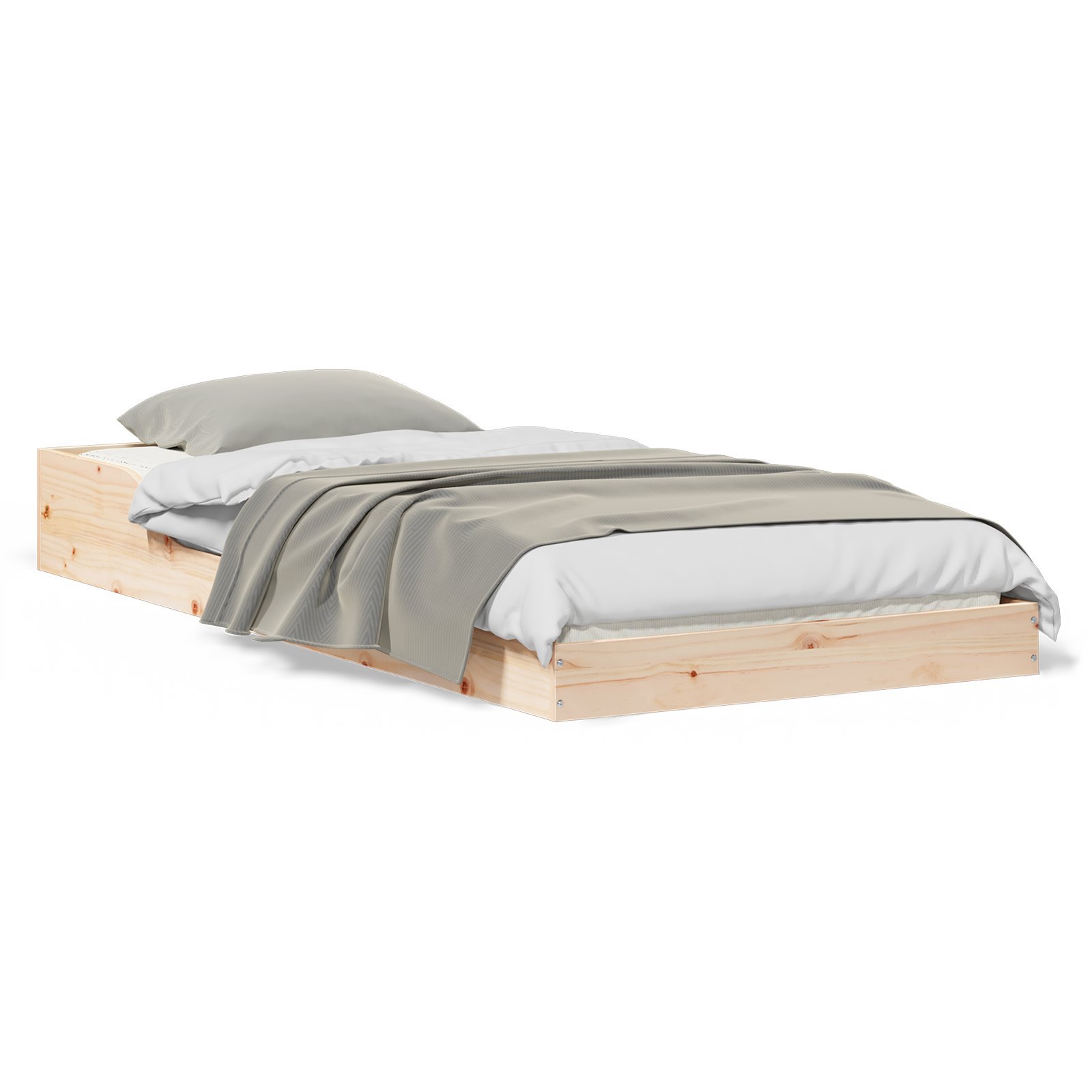 vidaXL Ramka łóżka Brązowy 80 x 200 cm Lite drewno sosnowe