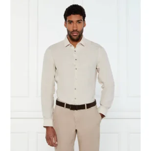 Calvin Klein Lniana koszula Slim Fit - Koszule męskie - miniaturka - grafika 1
