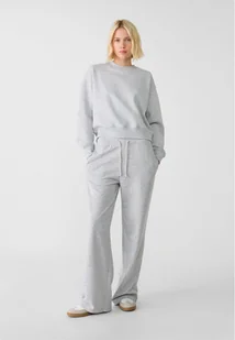 Stradivarius Spodnie jogger z szerokimi nogawkami Popielaty XS - Spodnie damskie - miniaturka - grafika 1