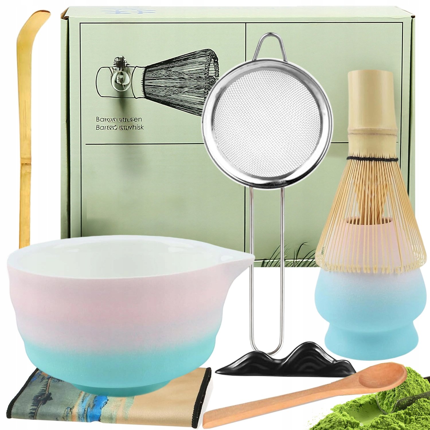 Zestaw Do Herbaty Matcha, Zestaw Mioteł Matcha, Z Trzepaczką Do Matchy 8W1