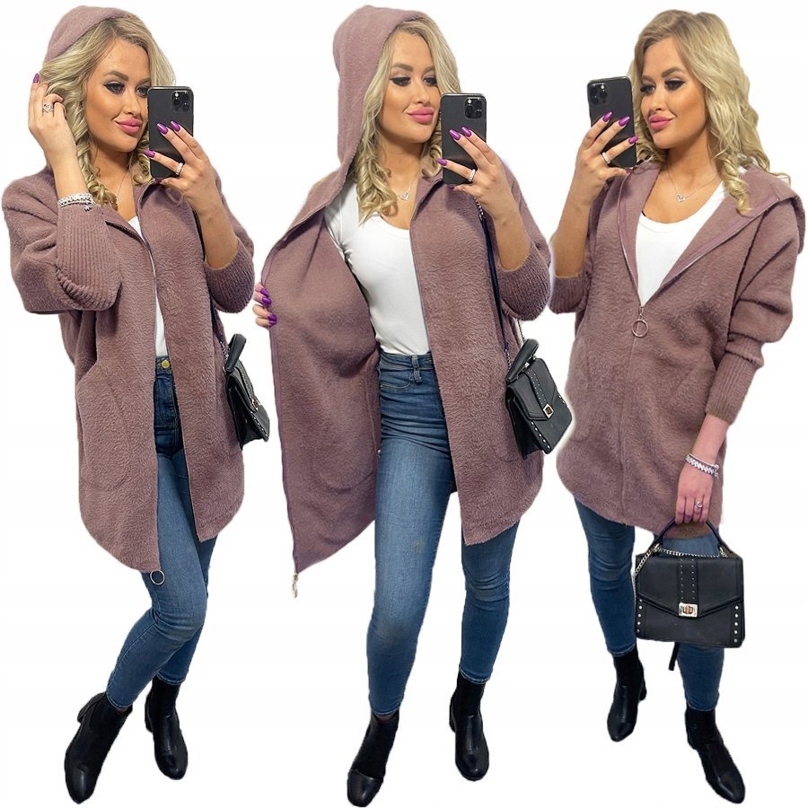 ALPAKI SUWAK PŁASZCZ WEŁNA KOLORY oversize DŁUGI