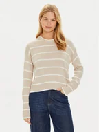 Swetry damskie - Brave Soul Sweter LK-230MASONC Beżowy Regular Fit - miniaturka - grafika 1