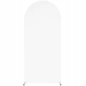 Balony i akcesoria - POKROWIEC NA STELAŻ BIAŁY STOJAK BALONY TŁO ZDJĘCIA MATERIAŁ ŁUK 2,2x1,2m - miniaturka - grafika 1