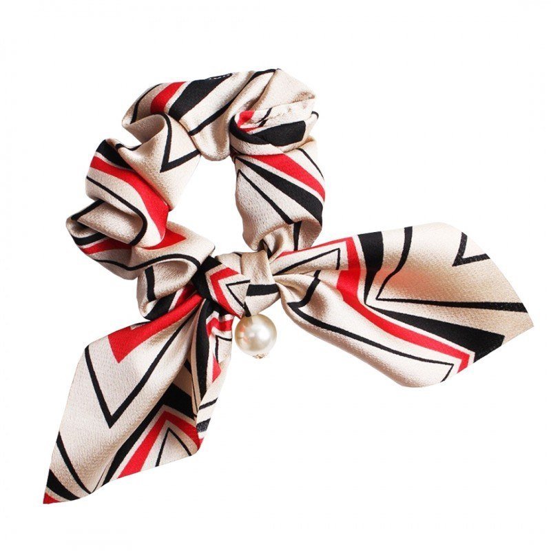 Gumka do włosów, apaszka krótka, z perełką PIN UP GUM70