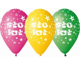 Gemar Balloons Balony 13", "Sto Lat", mix, Gemar, 5 szt GS120/PG01 - Balony i akcesoria - miniaturka - grafika 1