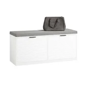 Meble łazienkowe - SoBuy Ławka na buty z siedziskiem w przedpokoju FSR147-W - miniaturka - grafika 1