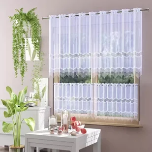Zazdrostka haftowana metrażowa Luria wys. 60 cm biała - 60 cm - Firany - miniaturka - grafika 1