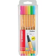 Przybory szkolne - Stabilo Cienkopis Point 88 neon 6 kolorów etui - miniaturka - grafika 1
