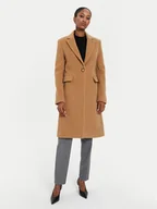 Płaszcze damskie - Pinko Płaszcz wełniany Cambogia 103697 A225 Brązowy Regular Fit - miniaturka - grafika 1