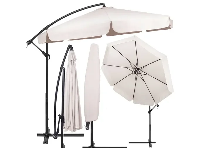 Parasol z wysięgnikiem Springos beżowy 350 x 275 cm