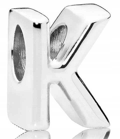 Charms Srebrny Litera Literka Inicjał Znak Symbol Letter K SREBRO 925
