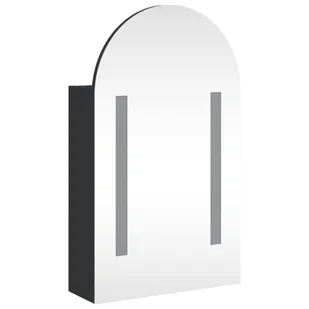 Szafka łazienkowa z lustrem i LED, łukowa, czarna, 42x13x70 cm Lumarko! - Toaletki - miniaturka - grafika 5