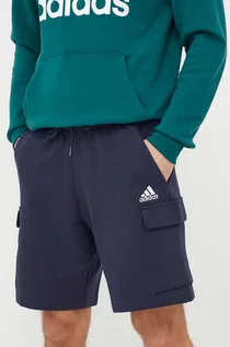 Spodenki męskie - adidas szorty bawełniane kolor granatowy - grafika 1