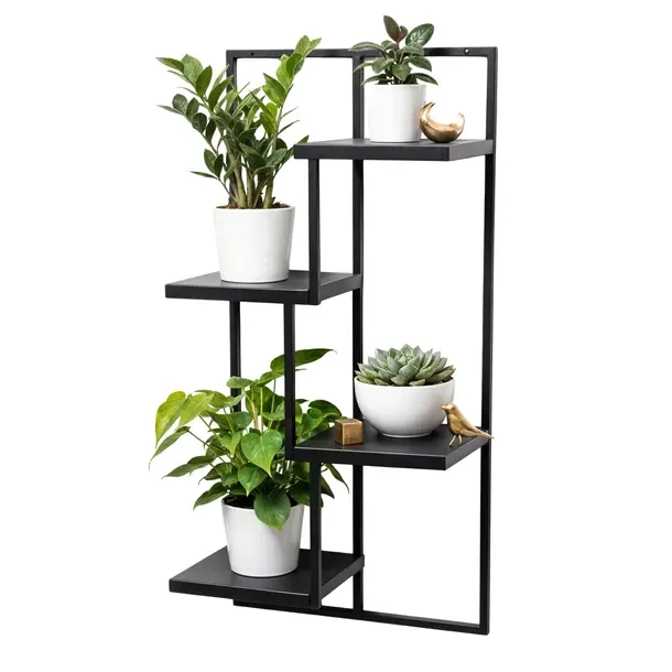 Kwietnik loft metalowy wiszący czarny 4 półki produkt polski FRAMADO Polska
