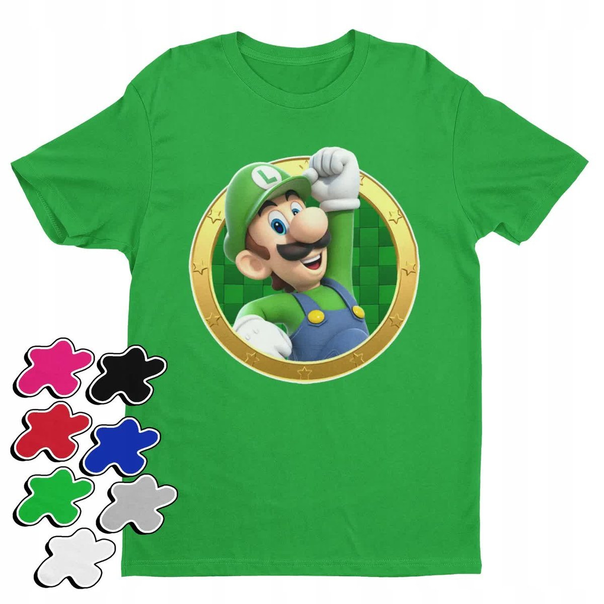 Koszulka T-Shirt Dziecięca Z Nadrukiem Dla Gracza Mario Luigi -L 146-152