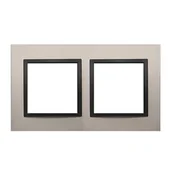 Klawisze i ramki - Ramka podwójna metalowa satynowa noc SIMON 54 DRN2/81 Kontakt-Simon - miniaturka - grafika 1