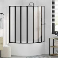 Parawany nawannowe - vidaXL Parawan prysznicowy Składanie Czarny 168 x 140 cm Aluminium - miniaturka - grafika 1